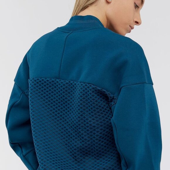 ADIDAS BP9354 Z.N.E. MODERN Knit Bomber JACKET Petrol Night XS - Picture 4 of 15